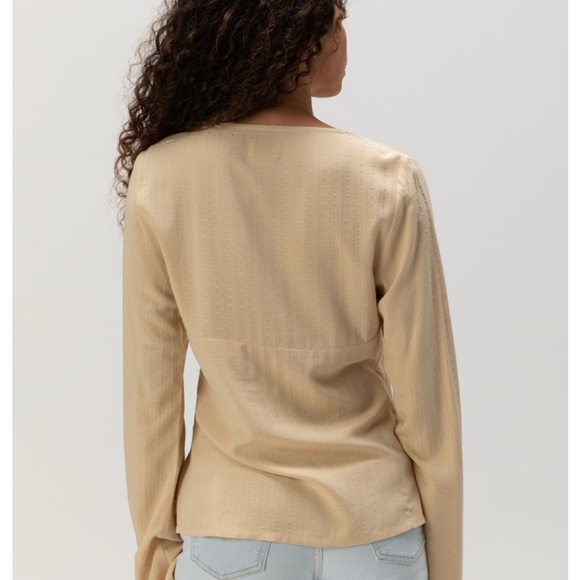 Brixton Cream Tie-Front Top - small - Picture 3 of 3